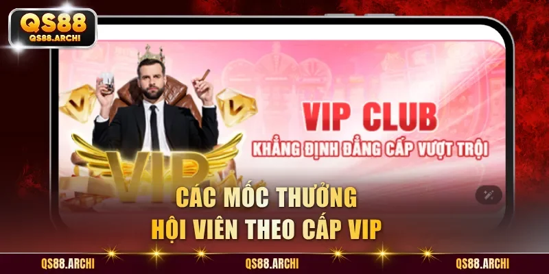 Các mốc thưởng hội viên theo cấp VIP